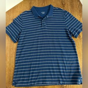 UNTUCKit Gondola Stripe Polo‎ Shirt XL Navy Pima Cotton Preppy Modern-Casual